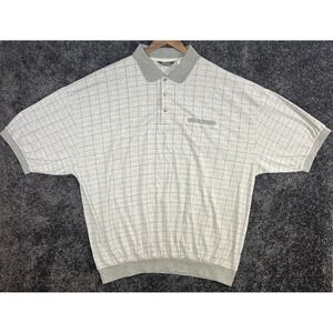Vintage Men's 4XG LD Sport Collection Gray Plaid Short Sleeve Polo‎ Shirt